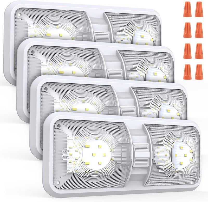 Aaleds RV Lights Interior, 12 Volt Led Lights 1000LM, Camper Lights 8W, RV Led Lights Interior Fixtures 12V, RV Ceiling Dome Light with Switch for RV/Camper/Trailer/Boat/Car (Natural White, 4Pack). - Image 1